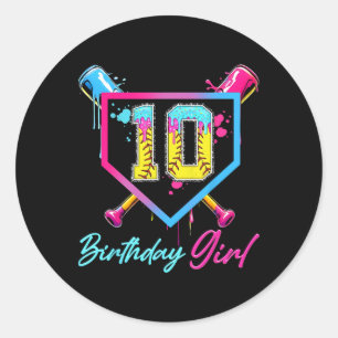 Adesivo Bolo Drip de Sorvete Softll Aniversário de 10 Anos