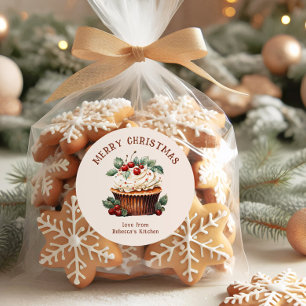 Adesivo Bolo em Aquarela Feliz Natal Pequena Empresa