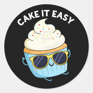 Adesivo Bolo Fácil Cupcake Engraçado Pun Dark BG