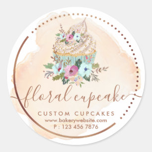 Adesivo Bolo Floral Padaria Ombre Massas Doces Bolinhos