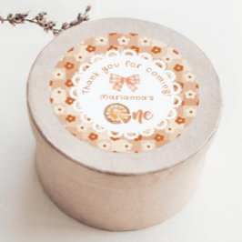 Adesivo Bolo fofo Aniversário de 1 ano Obrigada