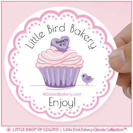Adesivo Bolo Personalizado da Little Bird Bakery