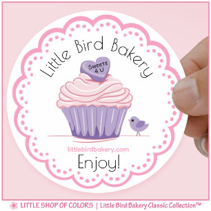 Adesivo Bolo Personalizado da Little Bird Bakery