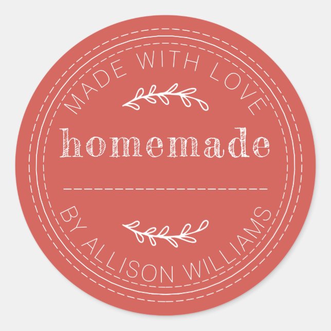 Adesivo Bolos Caseiros Rústicos Compota Lata Vermelha (Frente)