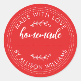 Adesivo Bolos Caseiros Rústicos Lata de Geléia Vermelho Vi