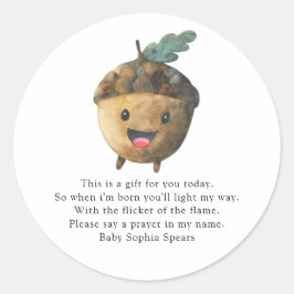 Adesivo Bolota-branca - Rótulo da vela de oração