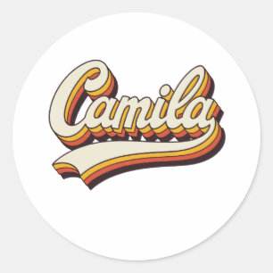 Adesivo Bolsa de mão com nome retro Camila Design Vintage