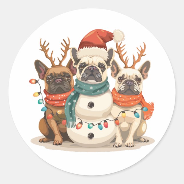 Adesivo Bolsa de Natal em Rena de Cães (Frente)