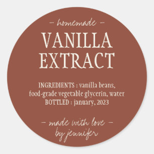 Adesivo Bolsa de Terracotta Bebida caseira Vanilla Extract