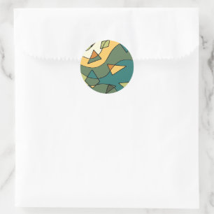 Adesivo Bolsa tote com design abstrato vintage desenhado à