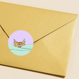 Adesivo Bom Dia Laranja Gato Engraçado