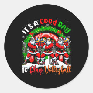 Adesivo Bom Dia Para Jogar Papais noeis De Voleibol Xmas R