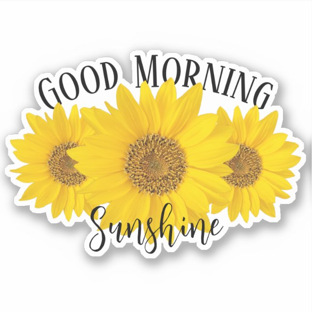Adesivo Bom dia Sunshine Sunflower Contour (Frente)