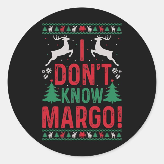 Adesivo Bom Natal Não conheço Margo (Frente)