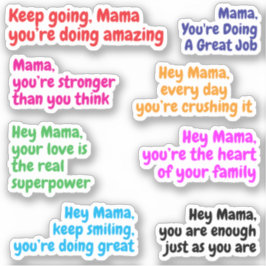 Adesivo Bom Trabalho, Mamãe Cita | Autocolantes de Mensage