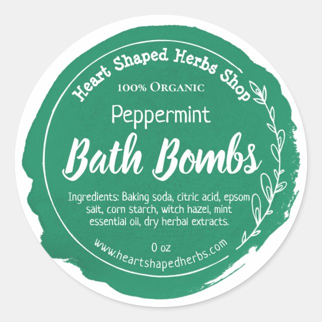 Adesivo Bomba de banho-maria verde-escura (Frente)