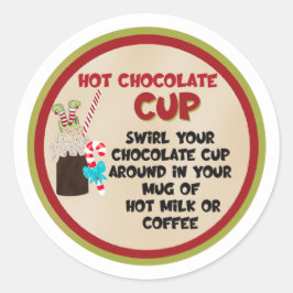 Adesivo Bomba de cacau quente de coco de chocolate, etique