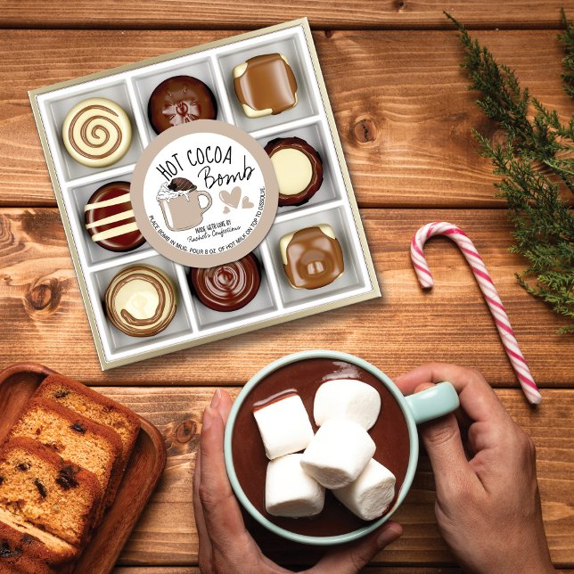 Adesivo Bomba de chocolate quente castanho Instruções Cora (Criador carregado)