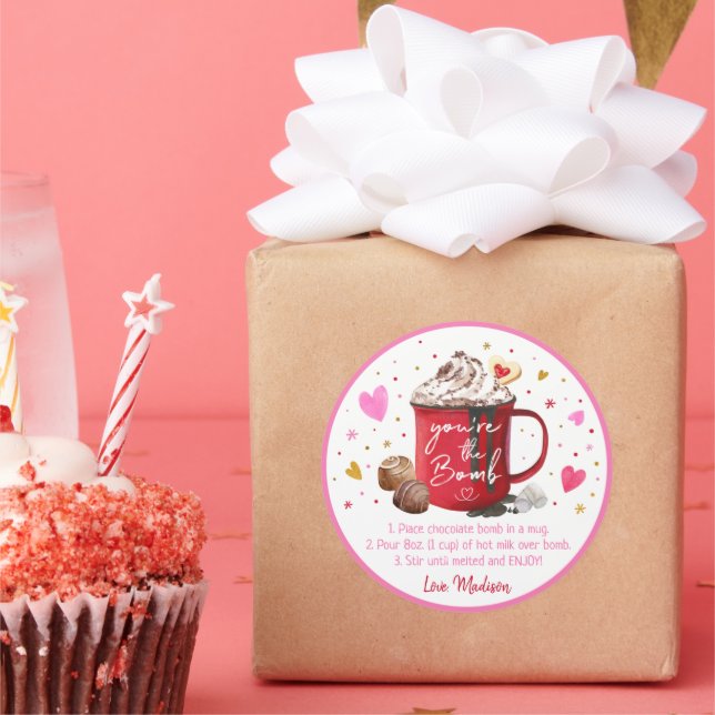 Adesivo Bomba de chocolate quente de dia de os namorados C (Festa)