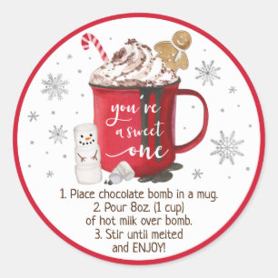 Adesivo Bomba de chocolate quente - Instrução de bomba d