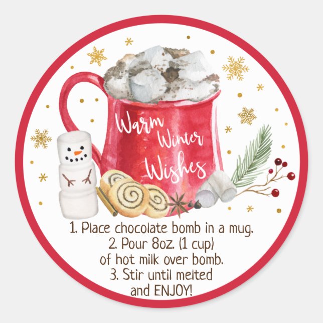 Adesivo Bomba de chocolate quente - Instrução de bomba de  (Frente)