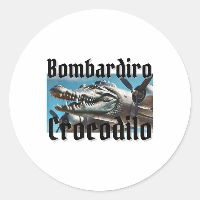 Adesivo Bombardiro Bombardino Crocodilo Funny Italiano Bra (Frente)