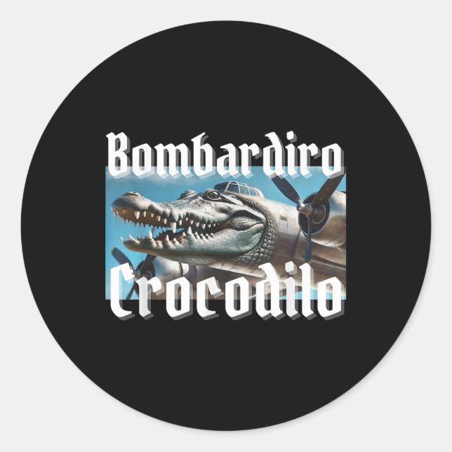 Adesivo Bombardiro Bombardino Crocodilo Funny Italiano Bra (Frente)