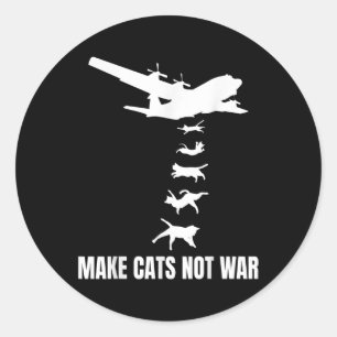 Adesivo Bombas de Gato Engraçadas Anti-Guerra