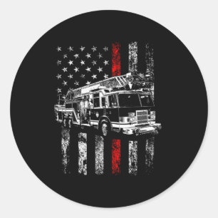 Adesivo Bombeiro Bandeira Americana Linha Vermelha Fina Bo