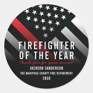 Adesivo Bombeiro do ano - Sinalizador da Linha Vermelha do