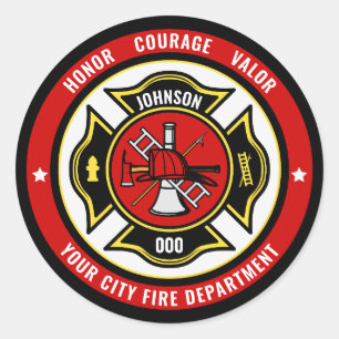 Adesivo Bombeiro Emergente ADD NAME Crachá do corpo de bom