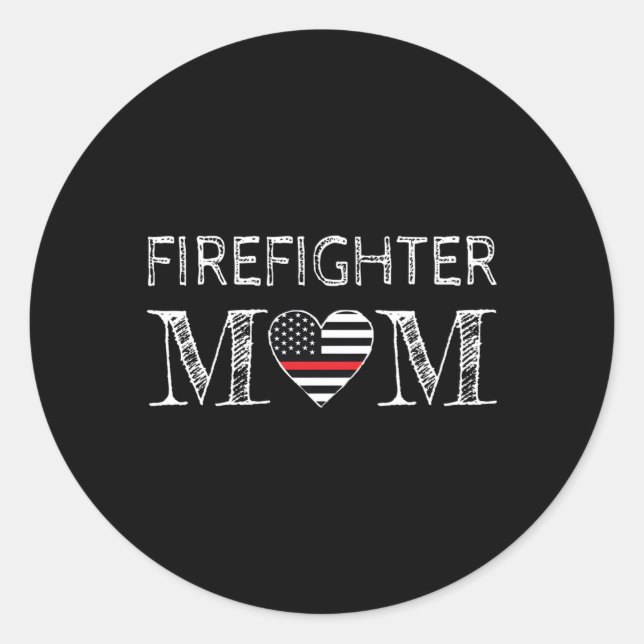 Adesivo Bombeiro Mãe Mãe Suporta A Linha Vermelha Fina F (Frente)