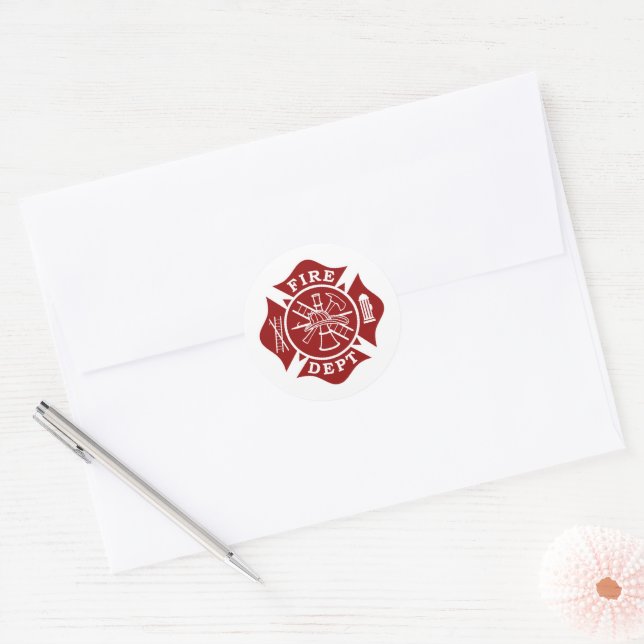 Adesivo Bombeiro Maltês Cross Round Sticker (Envelope)