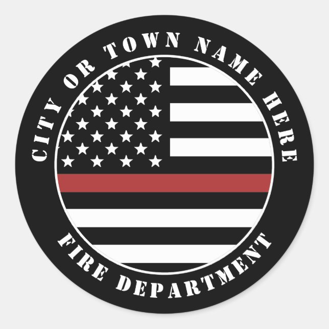 Adesivo Bombeiro Personalizado - Thin Red Fire (Frente)