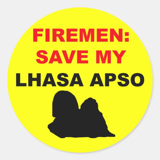 Adesivo Bombeiro Salve Meu Apso Lhasa (Frente)