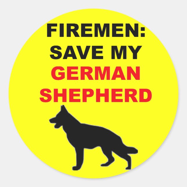 Adesivo Bombeiro Salve Meu German shepherd (Frente)