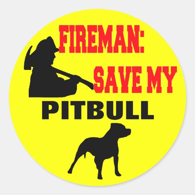 Adesivo Bombeiro Salve Meu Pitbull (Frente)