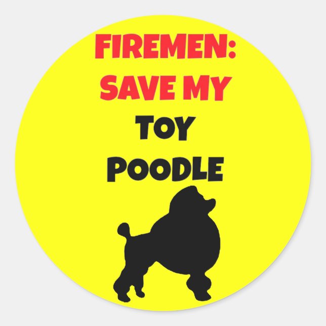 Adesivo Bombeiro Salve Meu Poodle De Brinquedo (Frente)