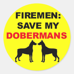 Adesivo Bombeiro Salve Meus Dobermans