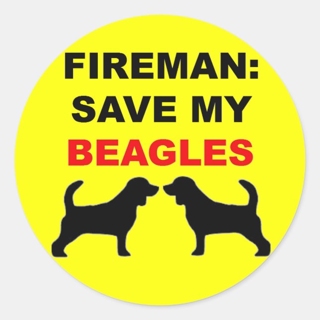 Adesivo Bombeiro Salve Minhas Beagles (Frente)