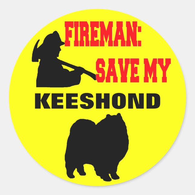 Adesivo Bombeiro Salve My Keeshond (Frente)