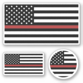 Adesivo Bombeiro Thin Red Line Bombeiro America Flag Fire 