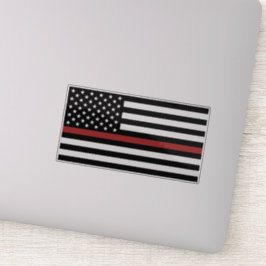 Adesivo Bombeiro Thin Red Line Bombeiro America Flag Fire 