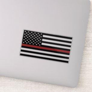 Adesivo Bombeiro Thin Red Line Bombeiro America Flag Fire 