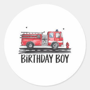 Adesivo Bombeiros de caminhão O aniversário da família Boy