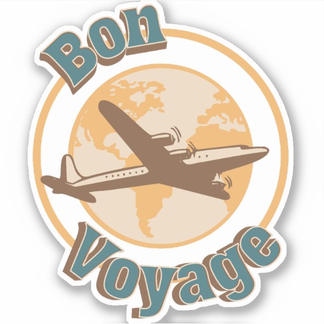 Adesivo Bon Voyage Vamos do design do mundo (Frente)