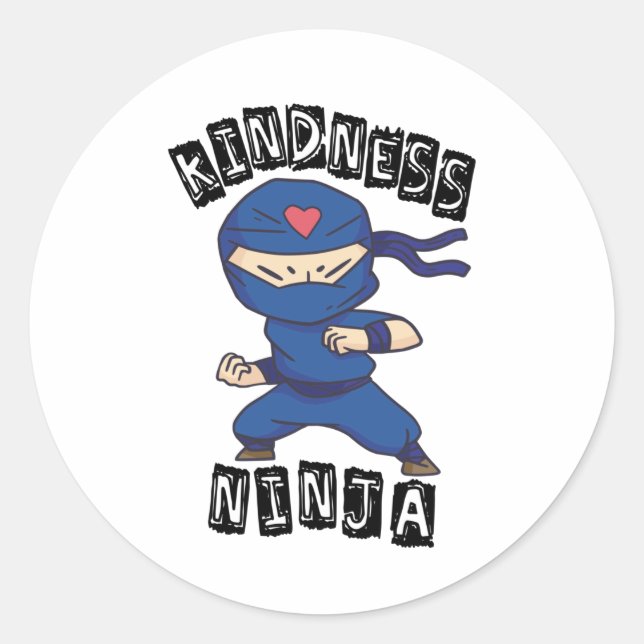 Adesivo Bondade Ninja, luta contra a intimidação (Frente)