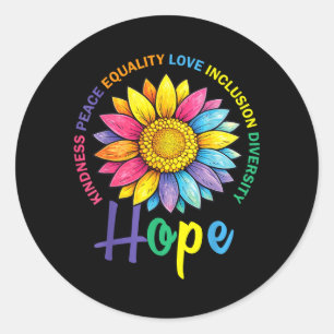 Adesivo Bondade Paz Igualdade Amor Esperança Diversidade H