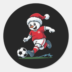 Adesivo Bondeco de Natal Jogando Futebol Jogador Divertido