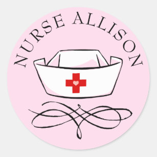 Adesivo Boné de Enfermeiro - Adicionar Nome Rosa